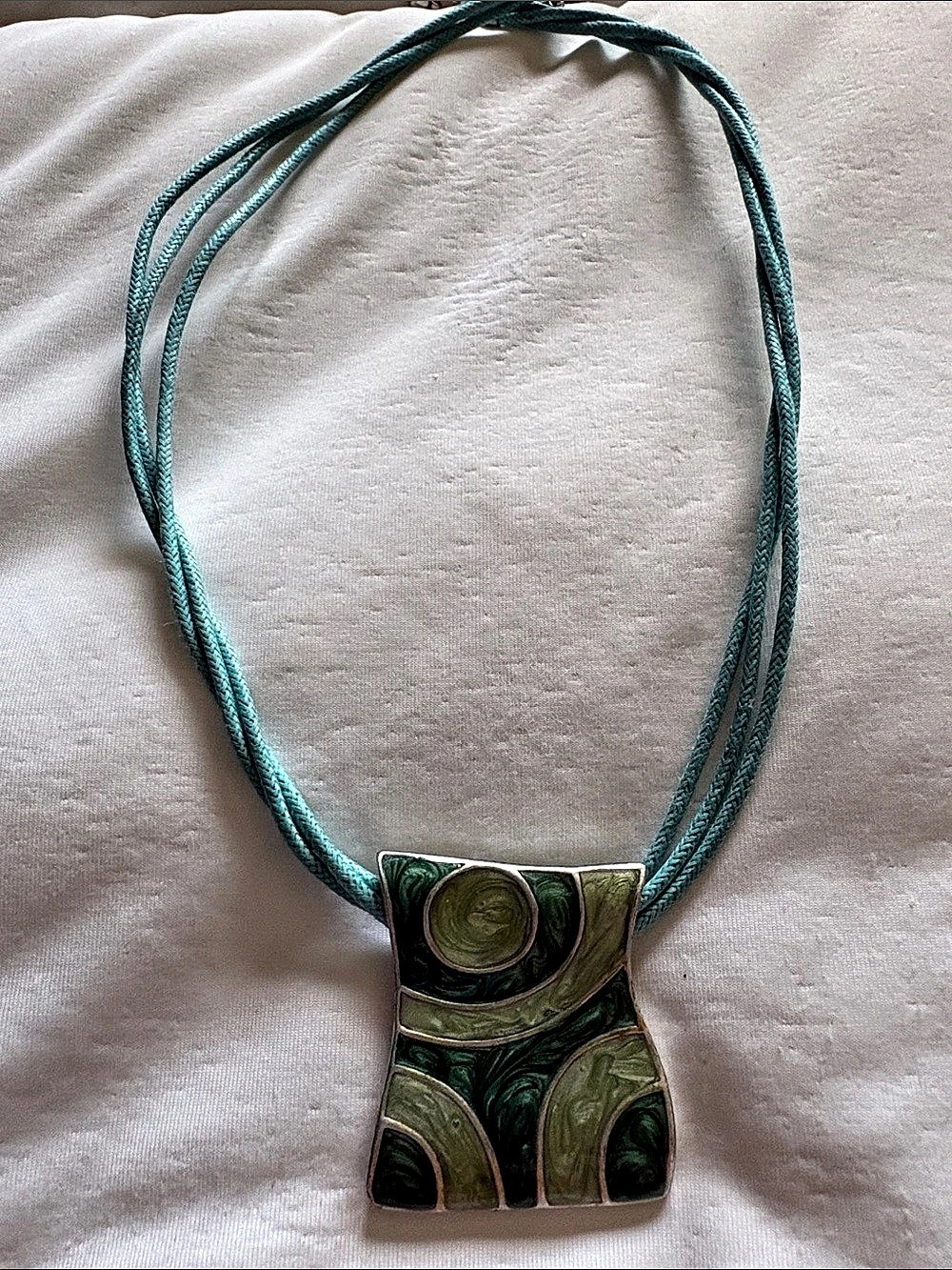Green & Blue Abstract Pendant Necklace